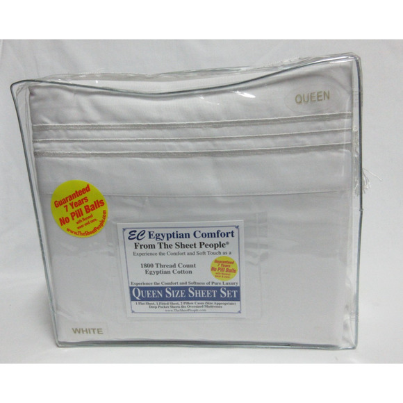 100% Egyptian Cotton Queen Sheets Set Deep Pocket New! 1800 thread count - Picture 1 of 5